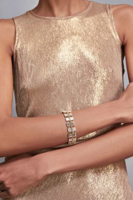 Elegant brass and glass bracelet, Gold, Patrizia Pepe