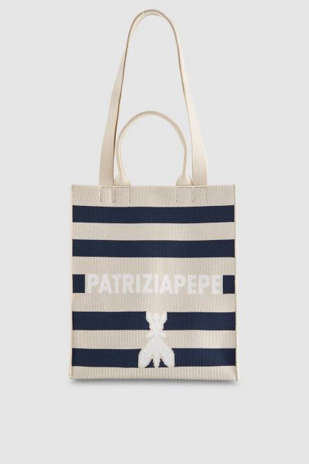 Vertikale Shopper aus Strickstoff, Beige, Patrizia Pepe