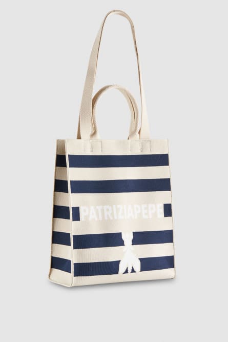 Vertikale Shopper aus Strickstoff, Beige, Patrizia Pepe