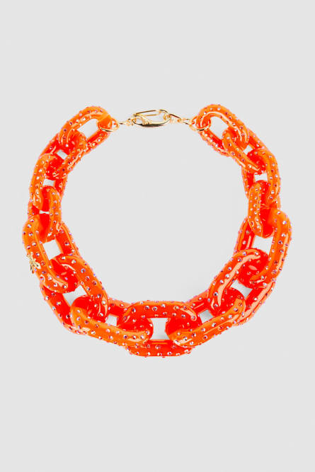 Rhinestone necklace, Orange, Patrizia Pepe