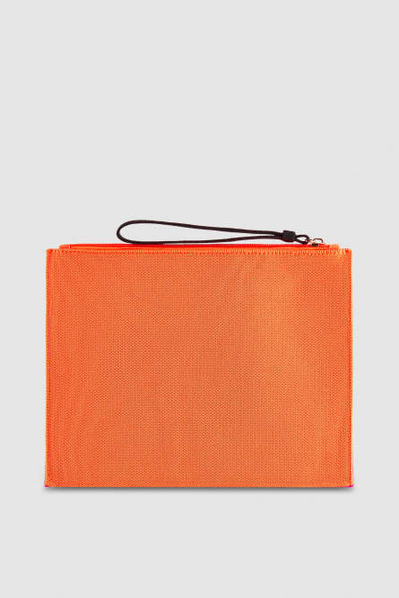 Medium fabric clutch bag with zipper, Pink, Patrizia Pepe