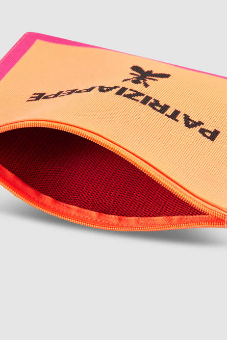 Medium fabric clutch bag with zipper, Pink, Patrizia Pepe