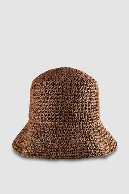 Braided bucket hat, Brown, Patrizia Pepe