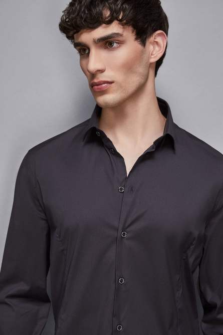 Cotton poplin long shirt, Blue, Patrizia Pepe