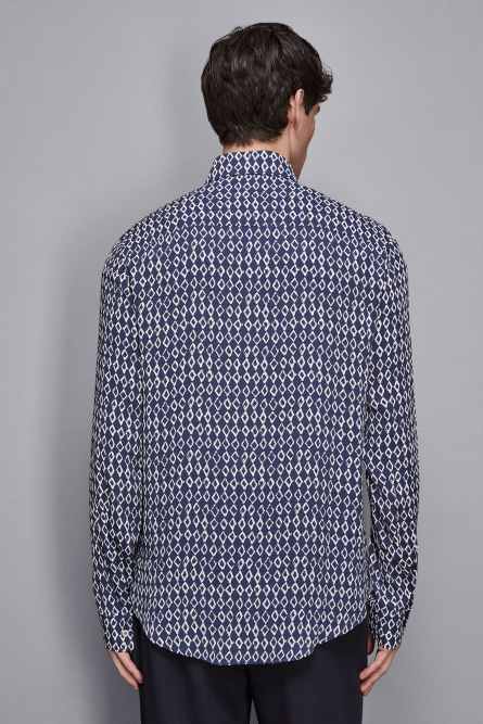 Soft twill viscose shirt, Blue, White, Patrizia Pepe