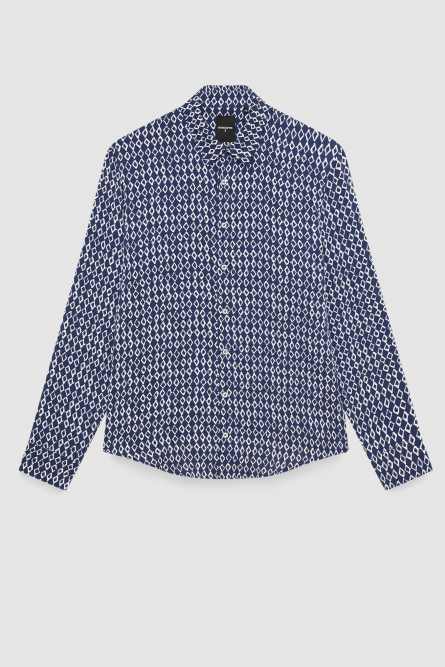 Soft twill viscose shirt, Blue, White, Patrizia Pepe