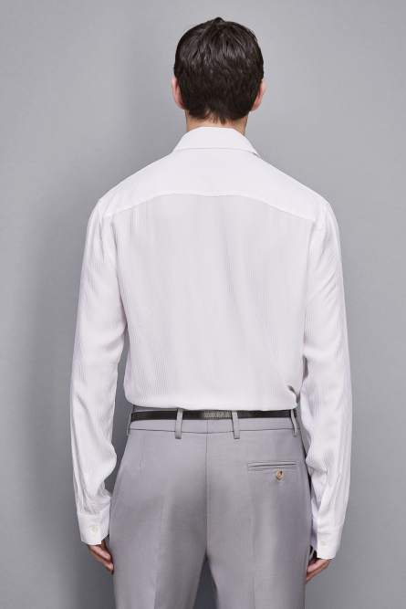 Viscose twill jacquard shirt, White, Patrizia Pepe