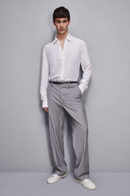 Viscose twill jacquard shirt, White, Patrizia Pepe