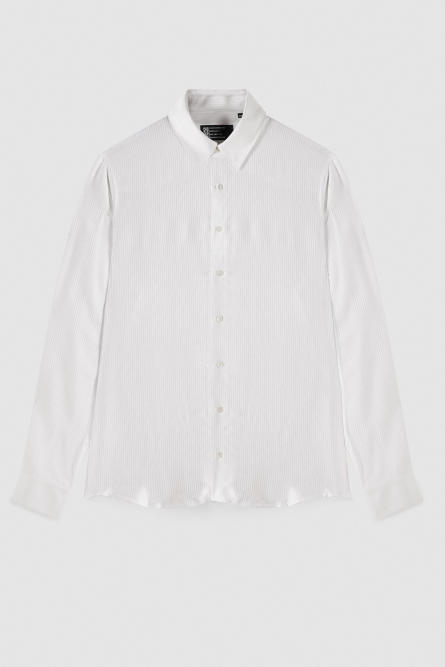 Viscose twill jacquard shirt, White, Patrizia Pepe