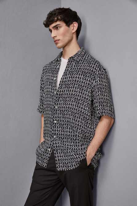 Viscose patterned shirt, White, Patrizia Pepe