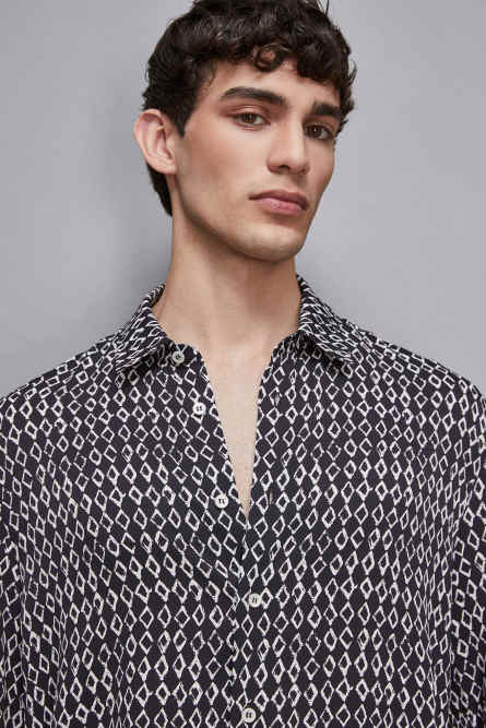 Viscose patterned shirt, White, Patrizia Pepe