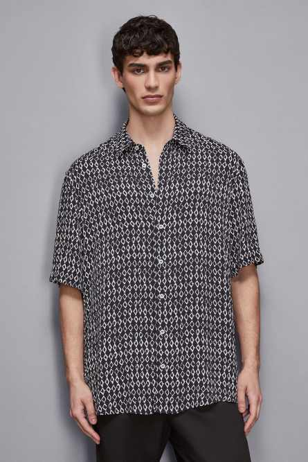 Viscose patterned shirt, White, Patrizia Pepe
