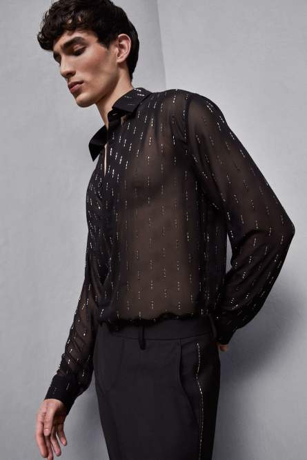 Chemise ample à motifs, Noir, Patrizia Pepe