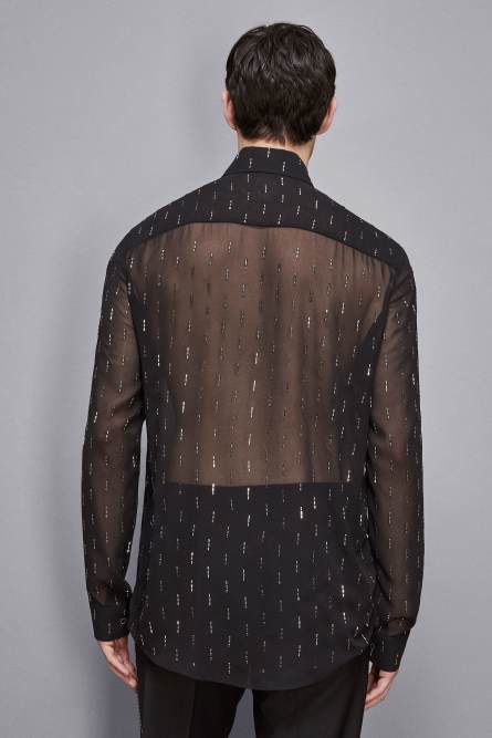 Chemise ample à motifs, Noir, Patrizia Pepe
