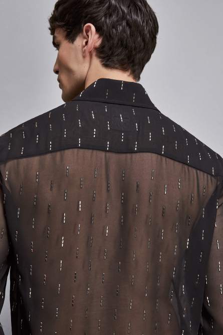 Chemise ample à motifs, Noir, Patrizia Pepe