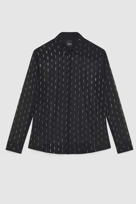 Chemise ample à motifs, Noir, Patrizia Pepe