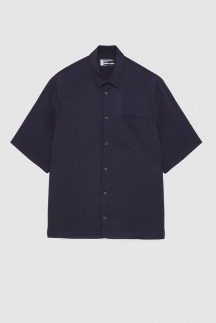 Short sleeve shirt in viscose twill, Blue, Patrizia Pepe
