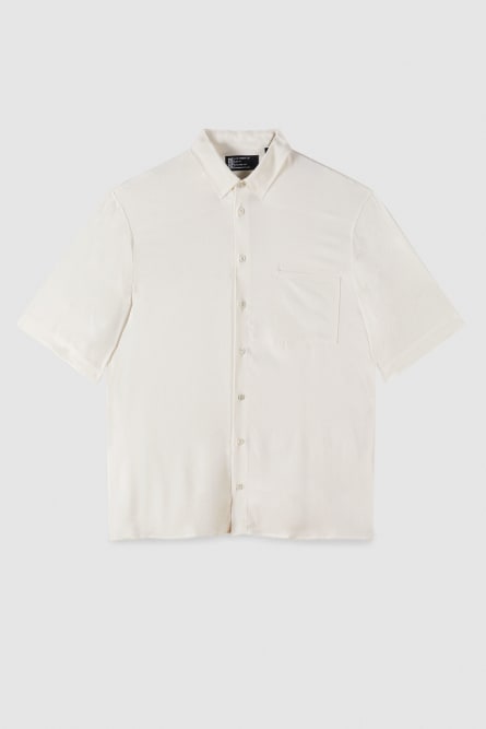 Short sleeve shirt in viscose twill, White, Patrizia Pepe