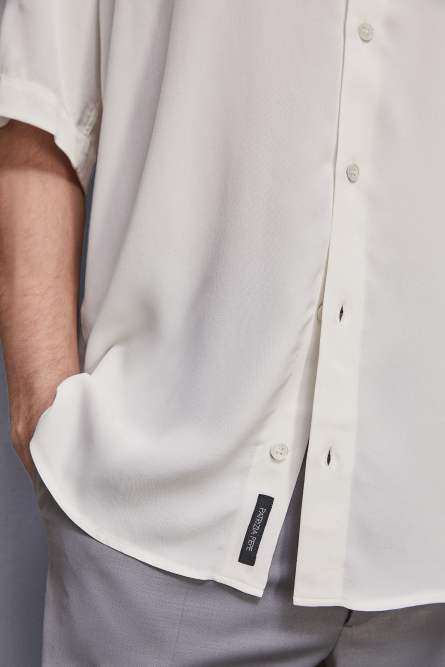 Short sleeve shirt in viscose twill, White, Patrizia Pepe