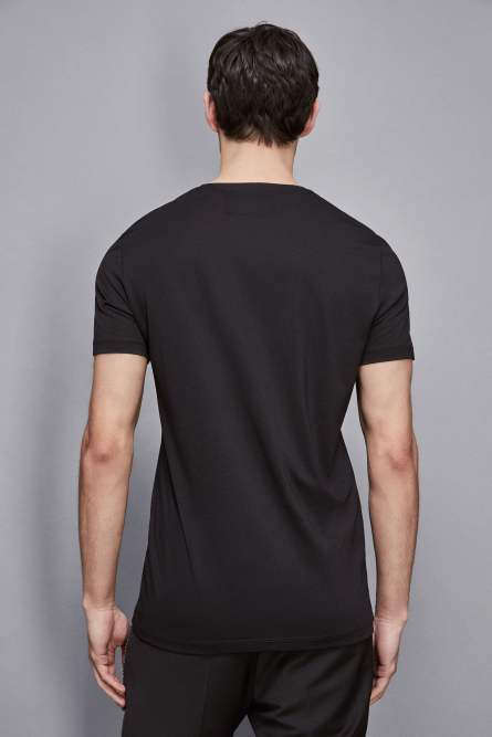 T-shirt slim fit in lyocell e cotone, Nero, Patrizia Pepe