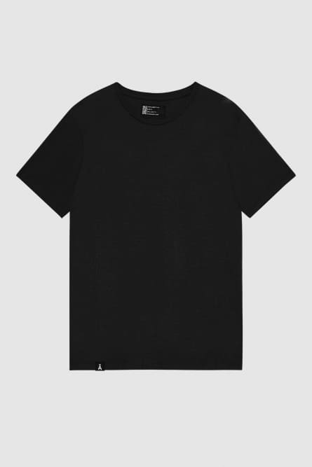 T-shirt slim fit in lyocell e cotone, Nero, Patrizia Pepe