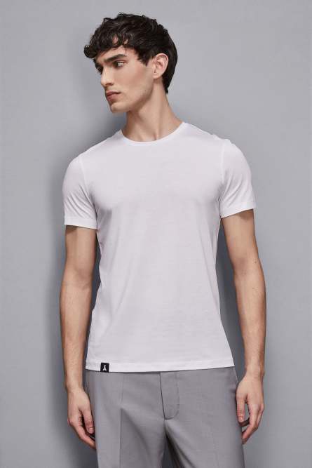 Slim fit t-shirt in Lyocell jersey and cotton, White, Patrizia Pepe
