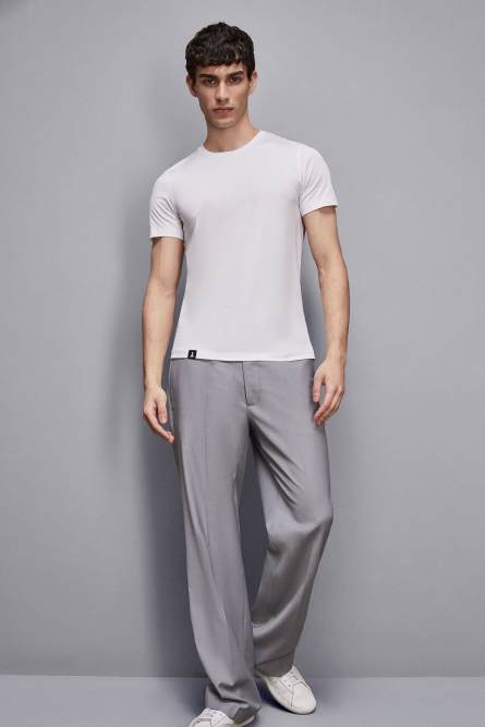 Slim fit t-shirt in Lyocell jersey and cotton, White, Patrizia Pepe
