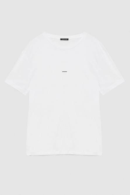 Pima cotton jersey t-shirt with logo, White, Patrizia Pepe