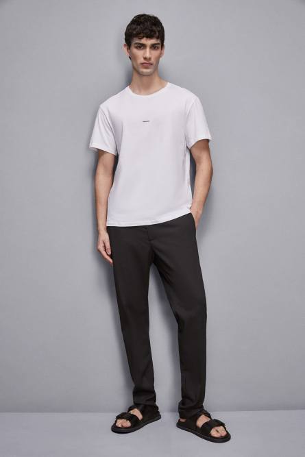 Pima cotton jersey t-shirt with logo, White, Patrizia Pepe
