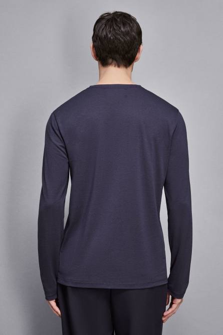 Long sleeve jersey with buttons, Blue, Patrizia Pepe