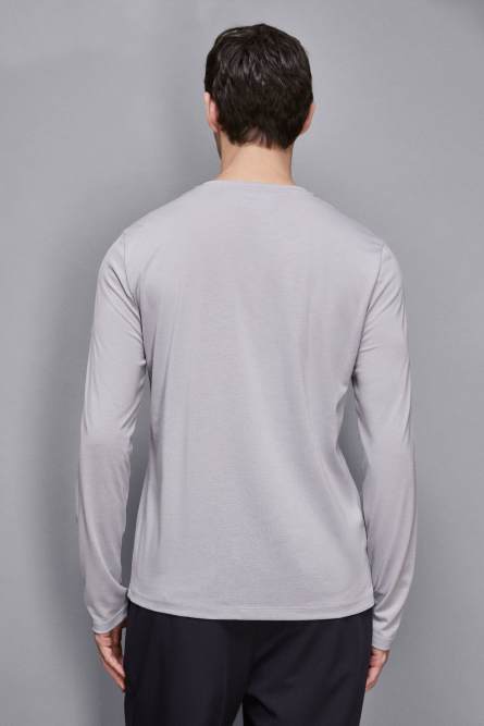 Long sleeve jersey with buttons, Grey, Patrizia Pepe