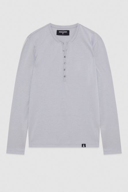 Long sleeve jersey with buttons, Grey, Patrizia Pepe