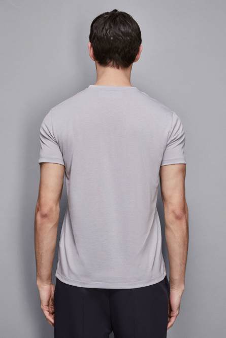 Cotton t-shirt with buttons, Grey, Patrizia Pepe