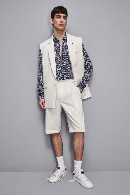 Wool blend shorts, White, Patrizia Pepe