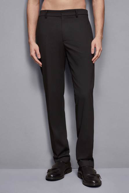 Wool blend cigarette-fit pants, Black, Patrizia Pepe