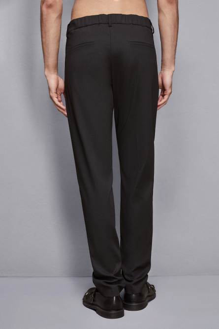 Wool blend cigarette-fit pants, Black, Patrizia Pepe