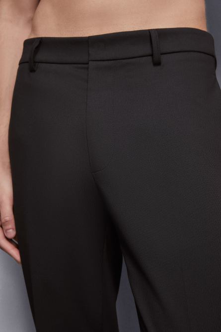 Wool blend cigarette-fit pants, Black, Patrizia Pepe