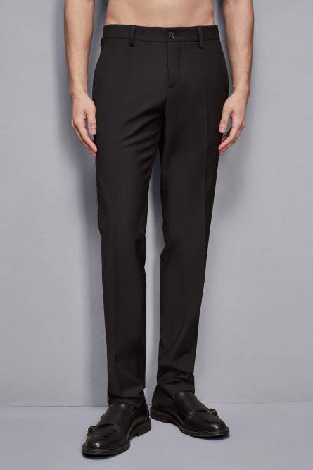 Slim fit pants in cool wool, Black, Patrizia Pepe
