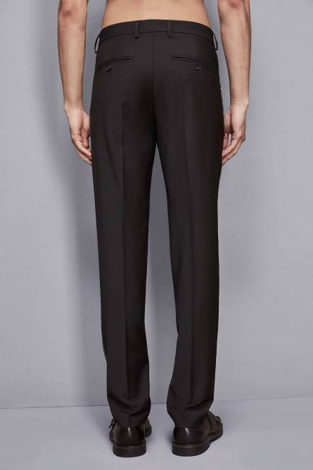 Slim fit pants in cool wool, Black, Patrizia Pepe