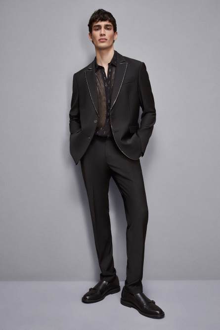 Slim fit pants in cool wool, Black, Patrizia Pepe