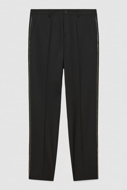 Slim fit pants in cool wool, Black, Patrizia Pepe
