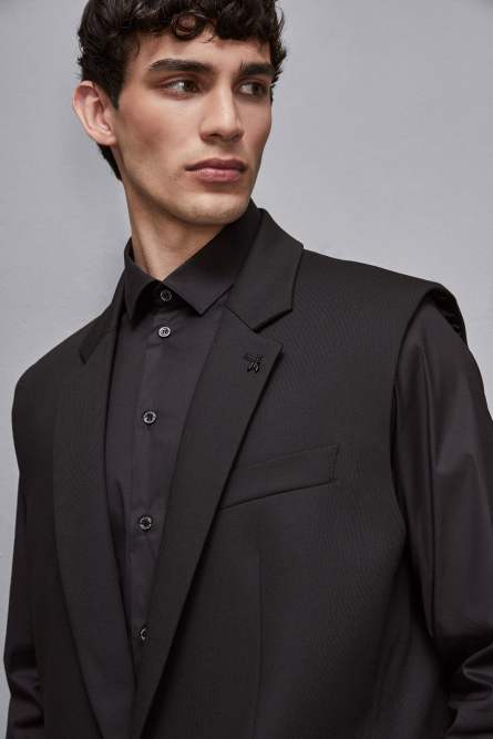 Giacca gilet in misto lana, Nero, Patrizia Pepe