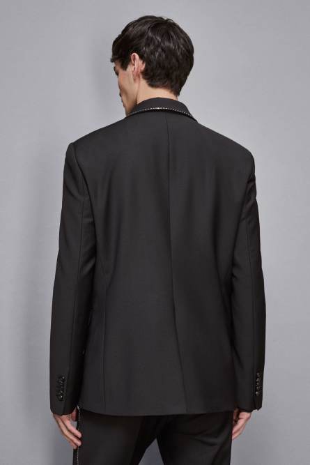 Slim fit jacket in cool wool, Black, Patrizia Pepe