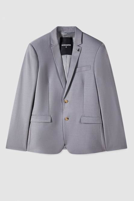 Single-breasted jacket in cool wool, Grey, Patrizia Pepe