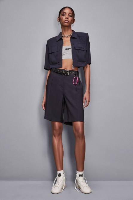 Casual tailored Bermuda shorts, Blue, Patrizia Pepe