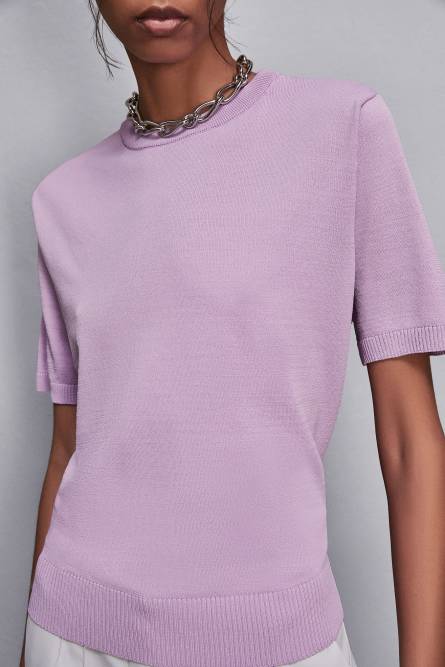 Knitted T-shirt, Purple, Patrizia Pepe