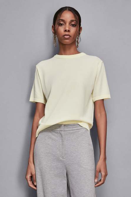 Knitted T-shirt, Yellow, Patrizia Pepe