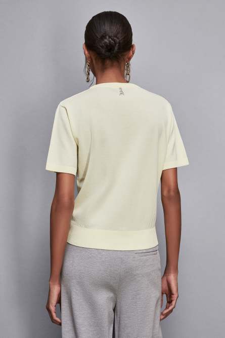 Knitted T-shirt, Yellow, Patrizia Pepe