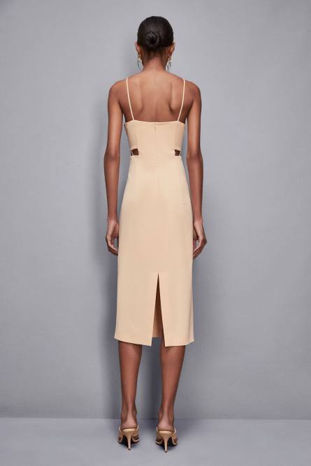 Crepe midi dress, Apricot, Patrizia Pepe