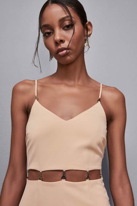 Crepe midi dress, Apricot, Patrizia Pepe